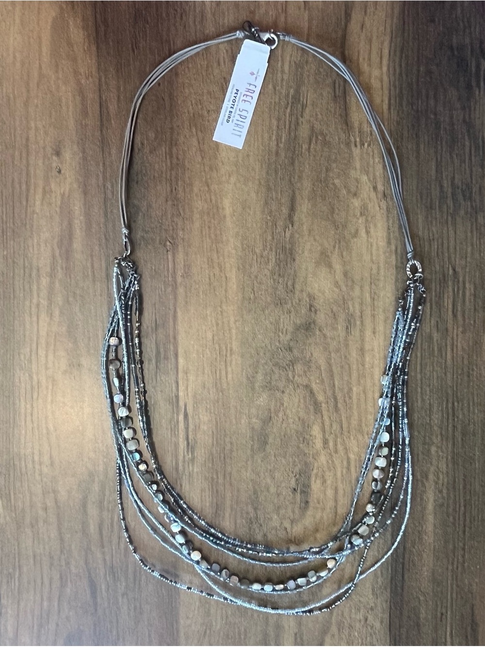 NWT Peyote Bird Free Spirit Multi-Strand Necklace Sterling Ring Mother-of-Pearl